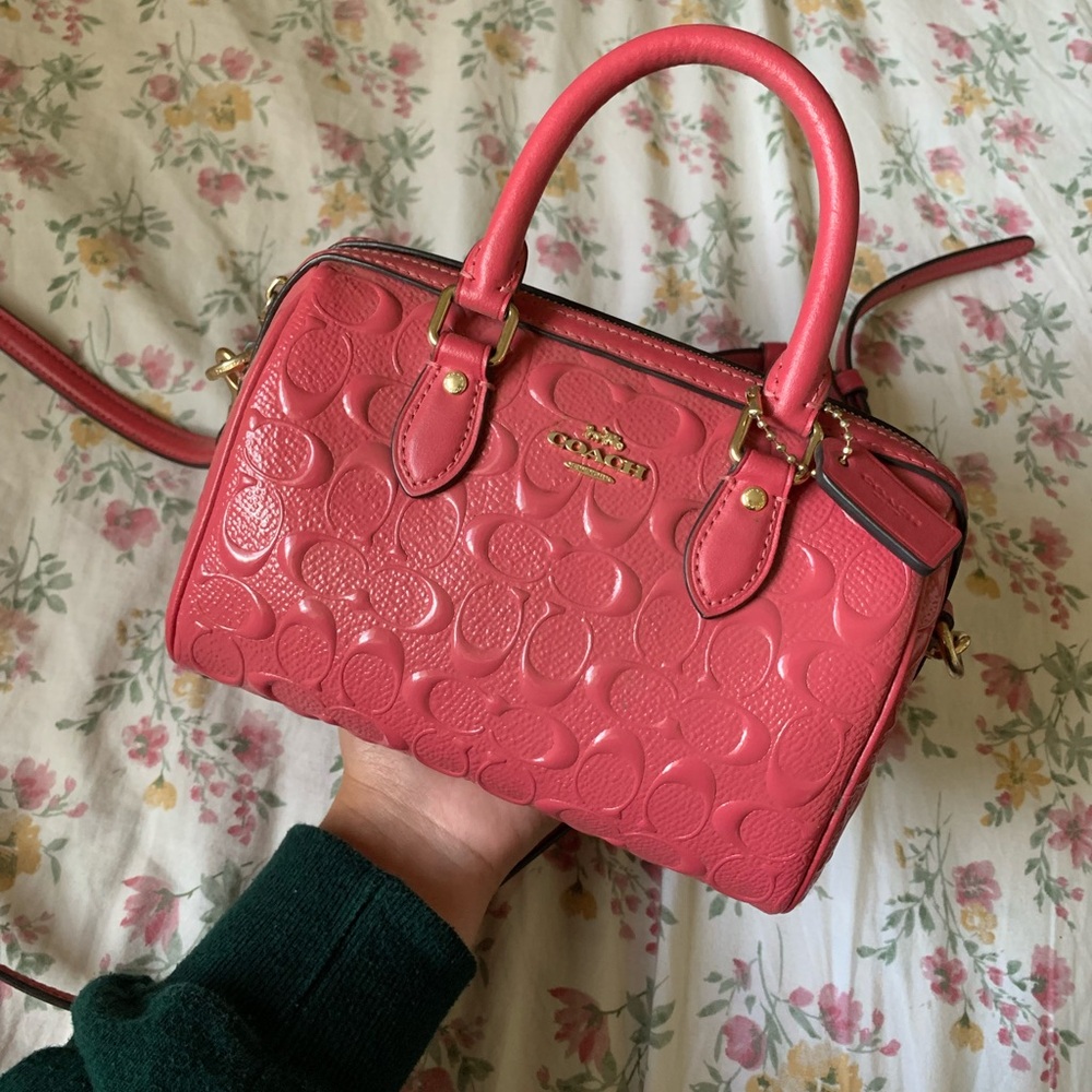 Pink coach mini bag